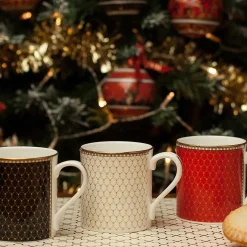 Antler Trellis Black Fine Bone China Mug | Halcyon Days