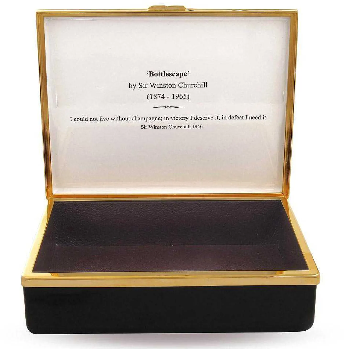 Bottlescape By Sir Winston Churchil Enamel Box | Halcyon Days
