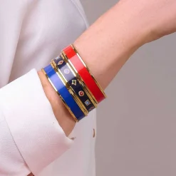Butterfly Enamel Bangle In Navy & Gold | Halcyon Days