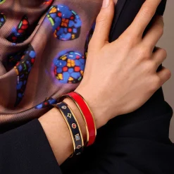 Butterfly Enamel Bangle In Navy & Gold | Halcyon Days