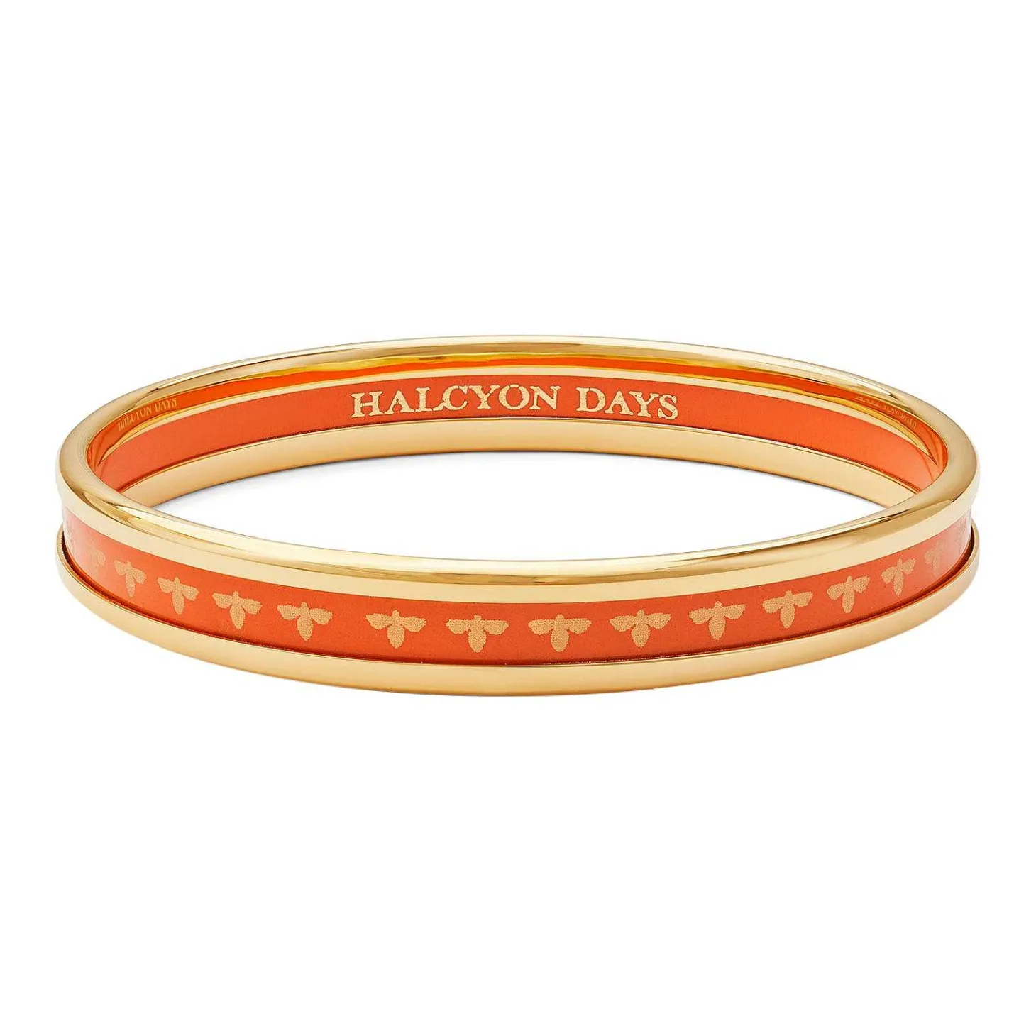 Christmas Robin Enamel Bangle In Navy & Gold | Halcyon Days