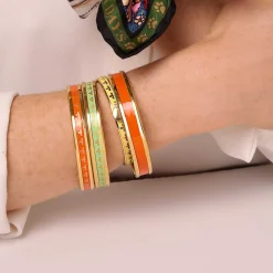 Christmas Robin Enamel Bangle In Navy & Gold | Halcyon Days
