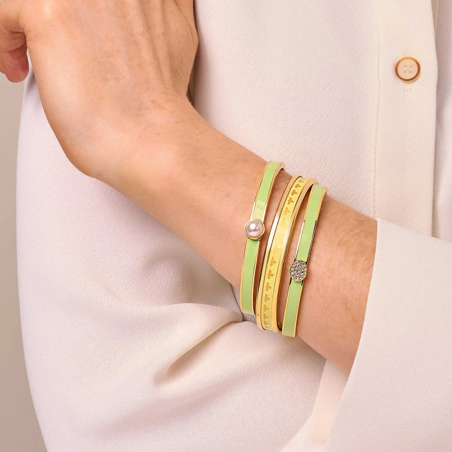 Christmas Robin Enamel Bangle In Navy & Gold | Halcyon Days