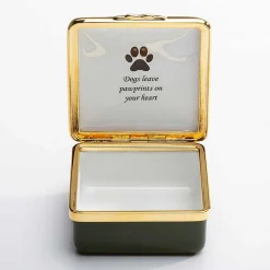 Dogs Leave Pawprints Heart Enamel Box | Halcyon Days