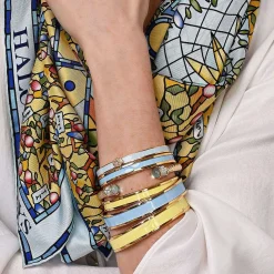 Enamel Bangle In Buttercup & Gold | Halcyon Days