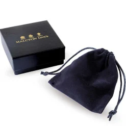 Evil Eye Midnight Blue & Gold Wire Bangle | Halcyon Days