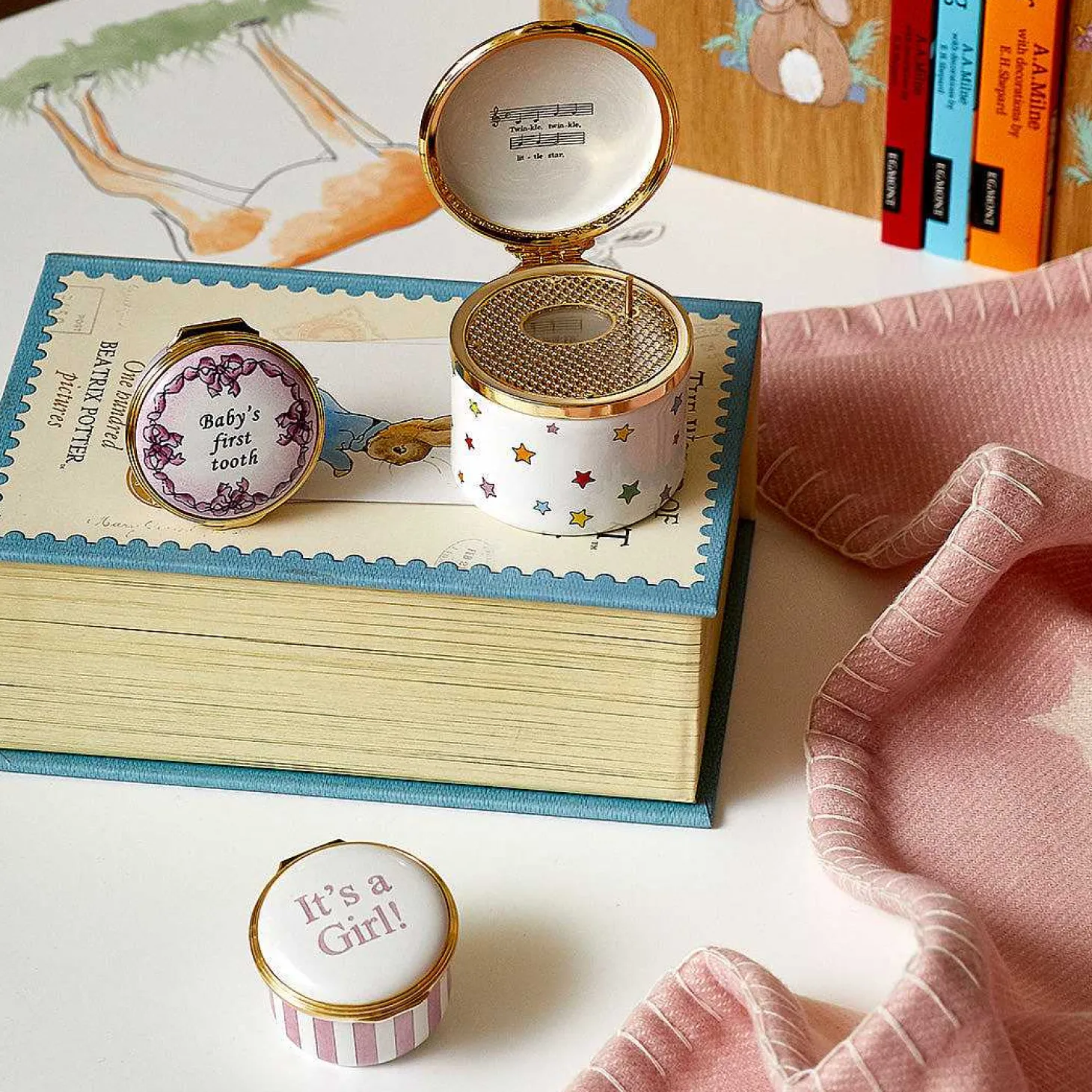 It'S A Girl Nursery Enamel Box | Halcyon Days