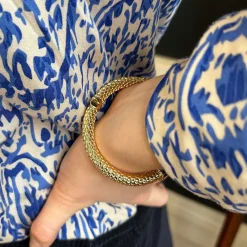 Minoan Torque Black & Gold Bangle