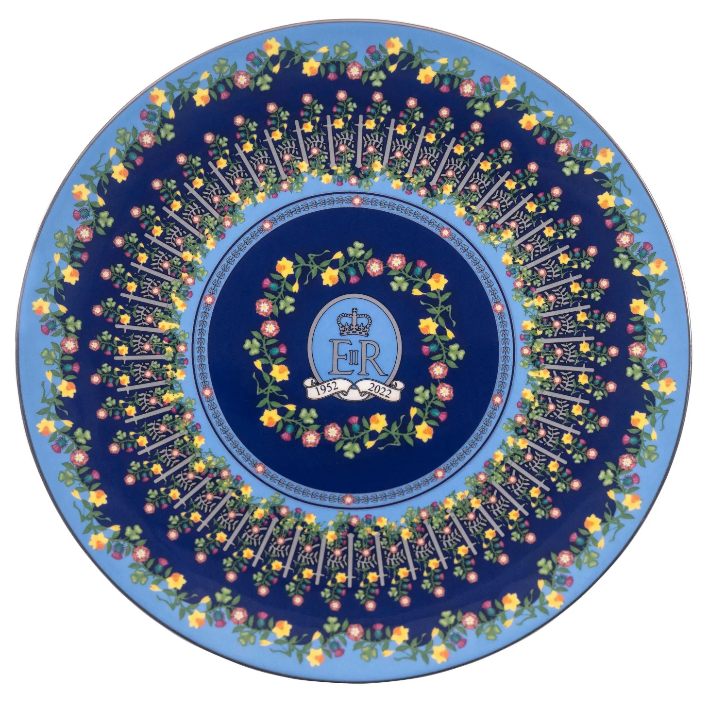 Platinum Jubilee Flowers Of The Realm 10" Presentation Coupe Plate