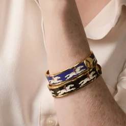 Race Horse Black & Cream Bangle | Halcyon Days