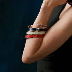 Red & Gold Enamel Bangle | Halcyon Days