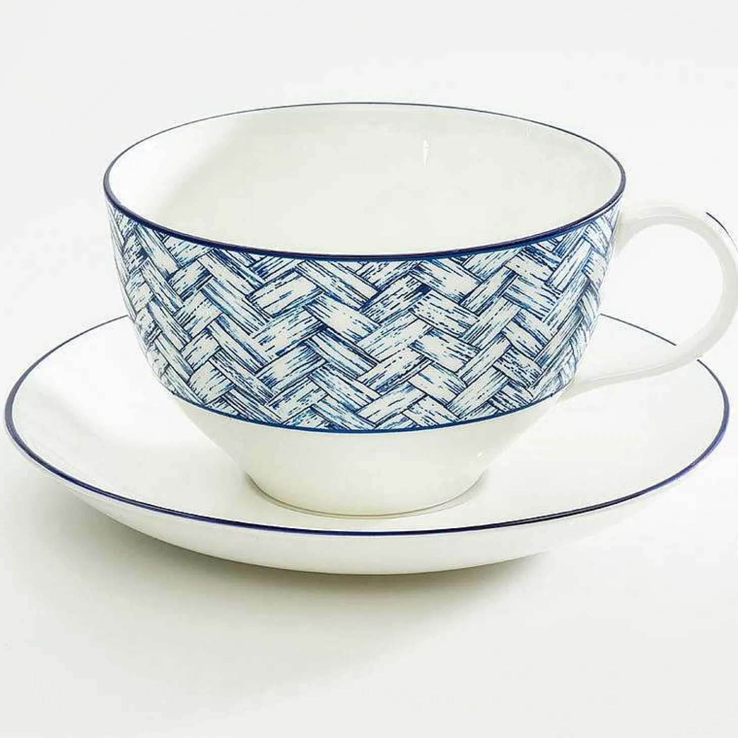 Serengeti Basket Weave Breakfast Cup & Saucer