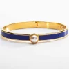 Skinny Cabochon Pearl Cobalt & Gold Bangle | Halcyon Days