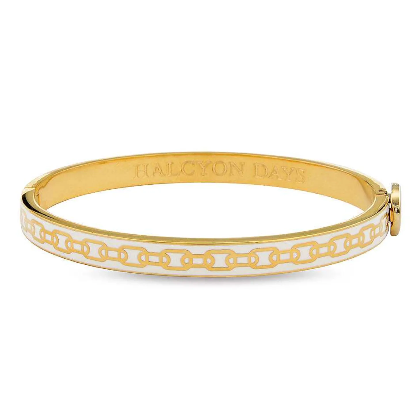 Skinny Chain Cream & Gold Bangle | Halcyon Days