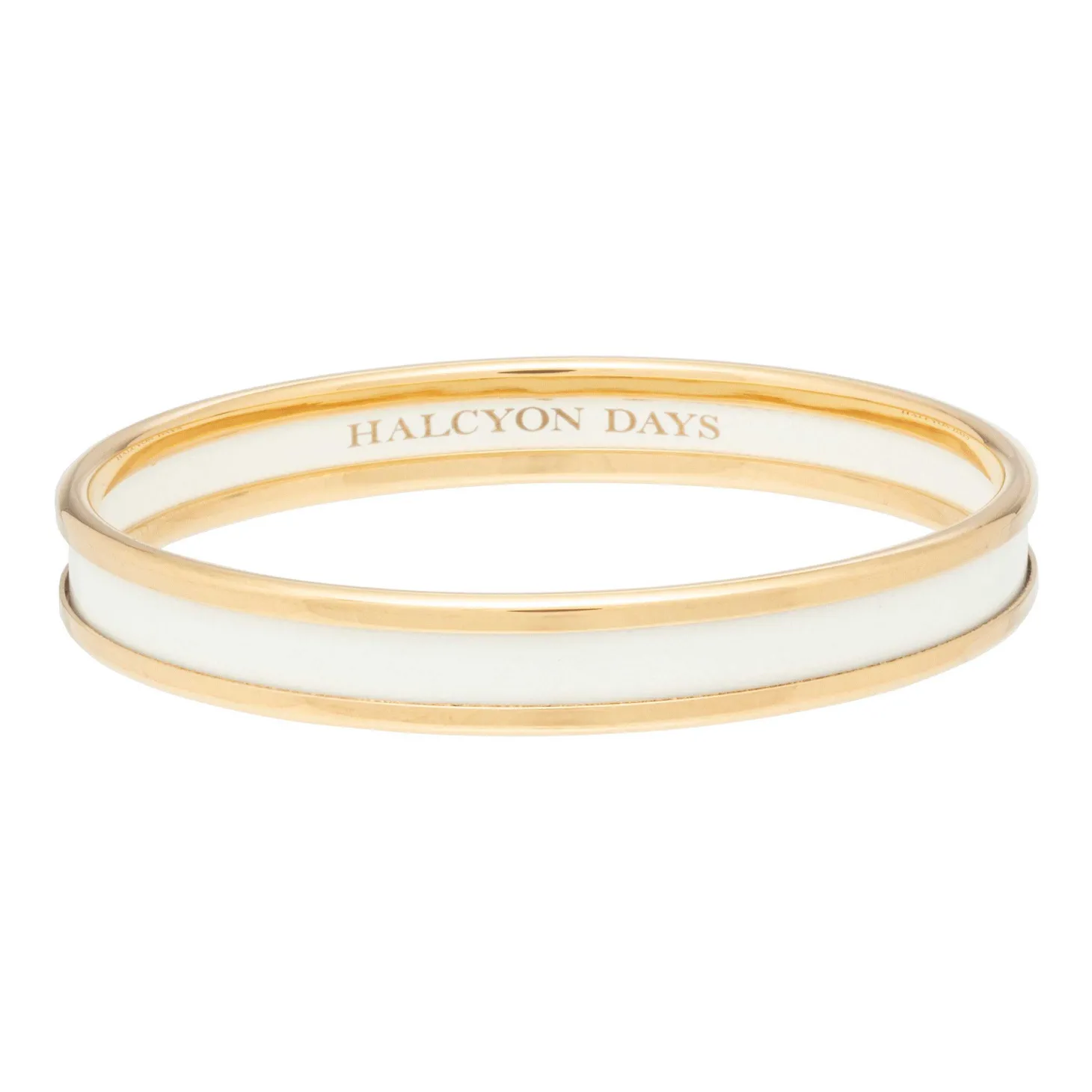 Skinny Cream & Gold Enamel Bangle | Halcyon Days