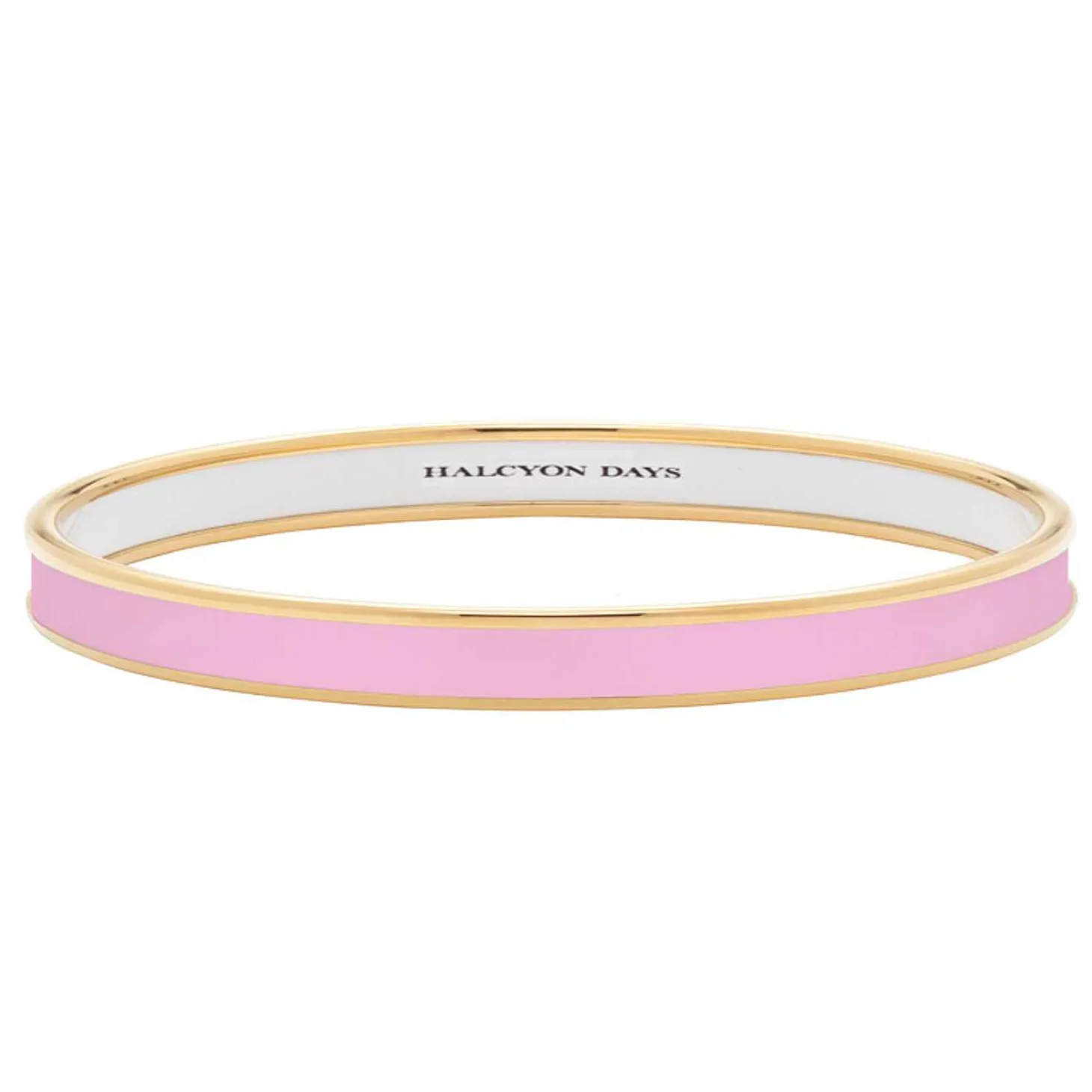 Skinny Pale Pink & Gold Enamel Bangle | Halcyon Days